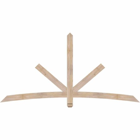 Ekena Millwork Alberta Smooth Timber Gable Bracket, Douglas Fir, 84"W x 42"H x 1 1/2"D x 3 1/2"F, 12/12 Pitch GBW084X42X0204ALB00SDF